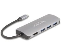 DELOCK 7 Port USB 10 Gbps Hub und 4K HDMI Ausgang mit USB Type-C Anschluss und PD 3.0 90 Watt