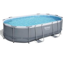 Bestway Baseins Dārza Karkasa Ovāls Stīvums Ar Izmēru 488 X 305 X 107 Cm I Pojemności 10949 L Power Steel Bestway + Sūknis Filtrējoša + Kāpnes Universāls