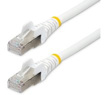 Startech .com 50cm Cat6a Ethernet Cable - White - Low Smoke Zero Halogen (lszh) - 10gbe 500mhz 100w Poe++ Snagless Rj-45 W/strain Reliefs S/ftp Network Patch Cord - Kabelis Do Patchowania - Rj-45 (m) Do Rj-45 (m) - 50 Cm - S/ftp - Cat 6a - Ieee 802.3bt -