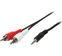 Kabelis Logilink Jack 3.5mm - Rca (cinch) X2 1.5m Melns (ca1042)
