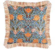 Beliani Spilvens Dekoratīvā Velūra Ziedos Ar Pušķiem 45 X 45 Cm Gaiši Zils-oranžs Mitella!