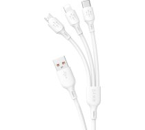 Kabelis Usb Dudao Usb-a - Usb-c + Microusb + Lightning 1.2 M Balts (dda270)