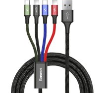 Kabelis Usb Baseus Usb-a - Usb-c + Microusb + 2x Lightning 1.2 M Melns (ca1t4-a01)