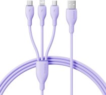 Kabelis Usb Baseus Usb-a - Usb-c + Micro-b + Lightning 1.3 M Violets (6932172679606)