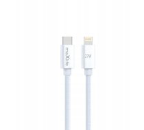 Maxlife Kabelis Mxuc-12 Usb-c - Lightning 2,0 M 27w Balts
