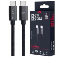 Maxlife Kabelis Mxuc-12 Usb-c - Usb-c 1,0 M 60w Melns