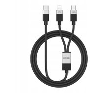 Bwoo Kabelis Pīts 2in1 Usb-c - Usb-c I Lightning 1m 100w/27w Melns