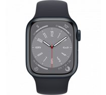 Viedpulksteni Apple Watch Series 8 GPS 41mm Midnight Aluminium Case with Midnight Sport Band - Regular Midnight Aluminium