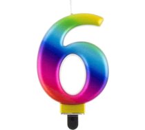 Godan Svece Dzimšanas Dienas "6" Daudzkrāsains 8cm