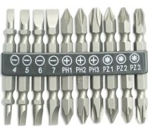 Dedra Komplekts Biti Divpusējs 10 Gab. ,65mm: Sl4/5/6/7,ph1/2/3,pz1/2/3 (18a07s13)