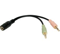 Kabelis Logilink Jack 3.5mm - Jack 3.5mm X2 0.15m Melns (ca0020)