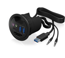 HUB USB Icy Box 1x SD 1x USB-C 1x microSD + 2x USB-A 3.0 (IB-HUB1404A)
