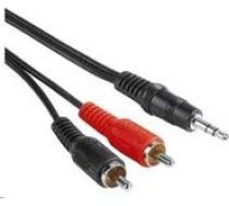 Kabelis Premiumcord Jack 3.5mm - Rca (cinch) X2 3m Melns (kjackcin3)
