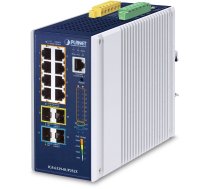 Switch Planet Ip30 Din-rail Industrial L3 Pārvaldāmie Gigabit Ethernet (10/100/1000) Wsparcie Poe Debeszils, Pelēks