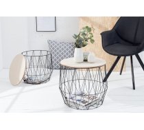King Home Galdiņš Caps Small Ar Vietu Uzglabāšanai, Melns