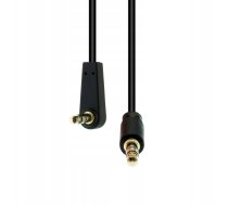 Kabelis Proxtend Mini-jack 3-pin Angled Slim Cable M-m Black 1.5m