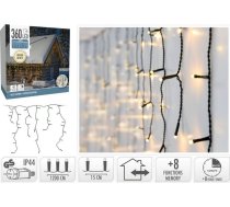 Koopman Ziemassvētku Gaismas Priekškars Gaismas Zew 360 Led Regulators Timer Silts Balts Kabelis Zaļš