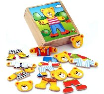Viga Viga Koka Puzzle Puzle Izglītojošs Ubierz Misia Chłopca