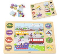 Viga Toys Viga Koka Puzzle Odgadnij Po Cieniu - środki Transportu Puzle 17 El.