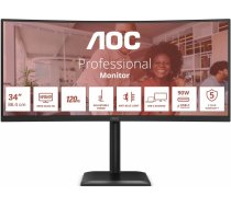 Aoc Monitors Cu34e4cv 34 Collas 120hz Curved Va Hdmix2 Dp Rj45 Has Skaļruņi