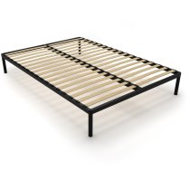 Auping Rāmis Gultas Bed Alu 140x200 Metāla Koka Līstes Moderna Melns