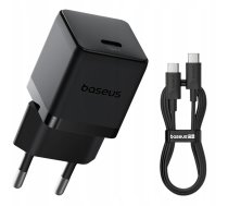 Lādētājs Baseus Sienas Atrais Ladetajs Palm 30w Usb-c Qc3.0 Pd3.0 Ar Usb-c Kabeli 1 M Melns P10111605113-01 (6932172677398)