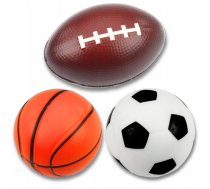 Leantoys Komplekts Putas Bumbas Futbola Bumba Basketbolam Rugby 3gab. 10cm