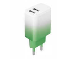 Lādētājs Telforceone Setty Lādētājs Tíkla 2x Usb 18w Lsig-aa-20 Gradient Mint-Balta