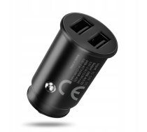 Lādētājs Lādētājs Automašīnas 2 X Usb 12w Melna