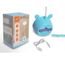 Ltc Lampa Nakts Ltc Bērniem Lācis, 3w, 3 Barwy Gaismas 3000/4000/6000k, Regulējams, Akumulators 1200mah, Debeszils