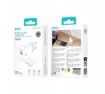 Lādētājs Telforceone Bwoo Lādētājs Tíkla Cda182 Qc 38w 1x Usb-a + 1x Usb-c 3,8a Ar Kabeli Usb-c 1 M Balta