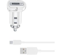 Lādētājs Autonabíječka Cellularline S Datovým Kabelem A Konektorem Microusb, 2a