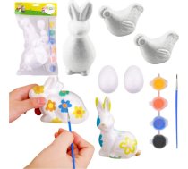 Komplekts Krāsošanas Styropianowych Ozdób Zające 2 Olas 2 Kury Krāsas Lean Toys