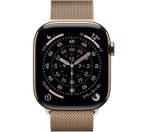 Apple Watch Series 11 GPS + Cellular 46mm Gold Titanium Case with Gold Milanese Loop - M/L - MFD84ET/A