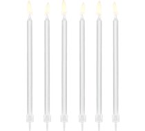 Party Deco Sveces Dzimšanas Dienas Balts - 14 Cm - 12gab. Universāls