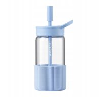 Buydeem Portable Glass Straw Bottle 550ml, Modelis Dg425, Color Blue