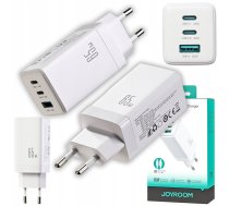 Lādētājs Joyroom Lādētājs Tíkla Joyroom Jr-tg10 65w Gan 2x Usb-c + Usb-a Ar Kabeli 100w Usb-c - Usb-c 1.2m - Balta