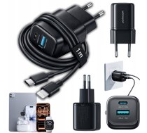Lādētājs Joyroom Lādētājs Tíkla Joyroom Jr-tg7 33w Usb-a + Usb-c Ar Kabeli 30w Usb-c - Lightning 1m - Melna