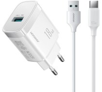 Lādētājs Joyroom Lādētājs Tíkla Joyroom Jr-tf4 18w Ar Kabeli 3 A Usb-a - Usb-c 1m - Balta