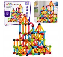 Leantoys Komplekts Klucīši Magnētiskais Celtniecības Sticks Radošais Krāsaini 166 El.