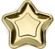 Party Deco šķīvji Papīra, Zvaigzne, Zelta, 18 Cm, 6gab. Universāls