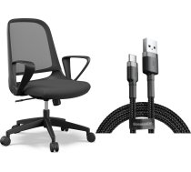 Krēsls Biroja Sense7 Sopty Melns + Kabelis Usb