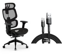 Krēsls Biroja Sense7 Nobu Black + Kabelis Usb