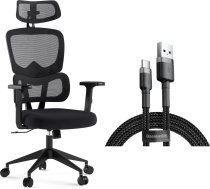 Krēsls Biroja Sense7 Veno Melns + Kabelis Usb