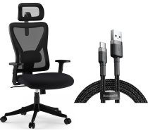 Krēsls Biroja Sense7 Tone Melns + Kabelis Usb