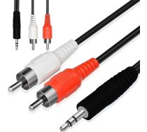 Kabelis Retoo Jack 3.5mm - Rca (cinch) X2 1.5m Melns (e398)