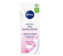 Nivea_odżywczy Krēms Dienas 24h Nawilżenia Cera Sausa I Wrażliwa Spf15 50ml