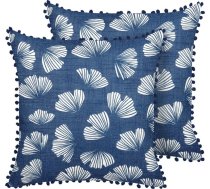 Beliani 2 Spilveni Dekoratīvie W Lapas 45 X 45 Cm Gaiši Zils-Balts Dandelion!