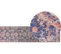 Beliani Paklājs Kokvilna 80 X 300 Cm Gaiši Zils-sarkans Kurin