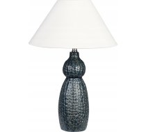 Beliani Lampa Galda Keramikas Tumši Zils Ar Balto Matina